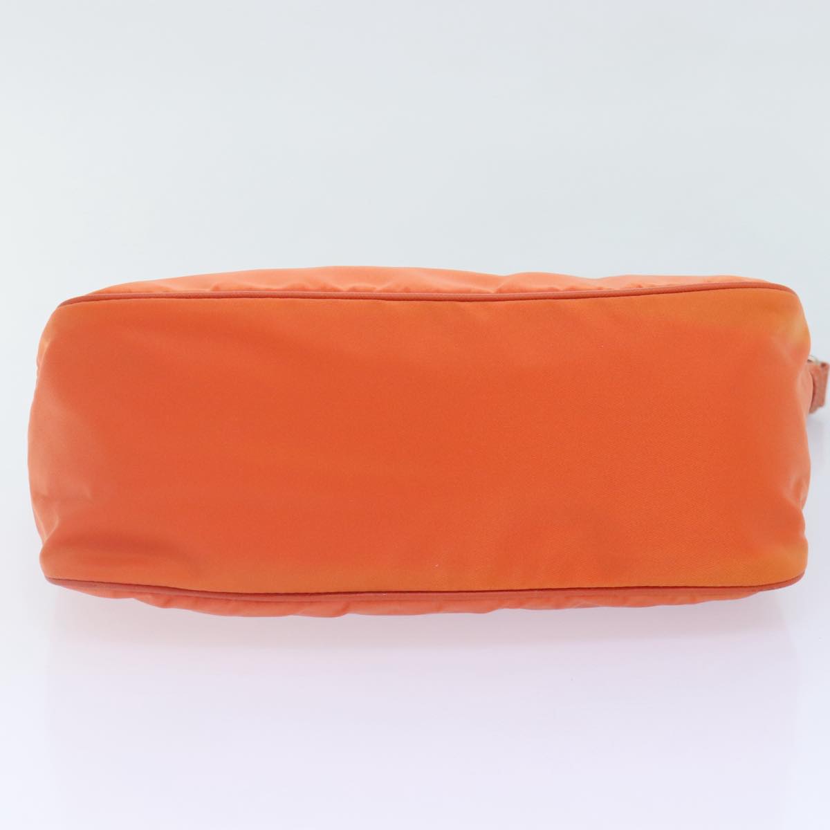 PRADA Shoulder Bag Nylon Orange Silver Auth 89359