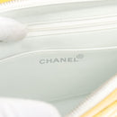 CHANEL Matelasse Backpack Patent leather Yellow Silver CC Auth 89374-21