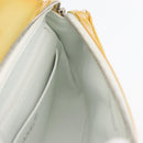 CHANEL Matelasse Backpack Patent leather Yellow Silver CC Auth 89374-23