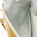CHANEL Matelasse Backpack Patent leather Yellow Silver CC Auth 89374-24