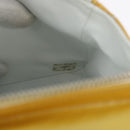 CHANEL Matelasse Backpack Patent leather Yellow Silver CC Auth 89374-28