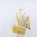 CHANEL Matelasse Backpack Patent leather Yellow Silver CC Auth 89374-30