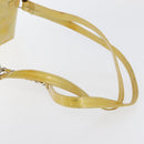 CHANEL Matelasse Backpack Patent leather Yellow Silver CC Auth 89374-8