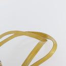 CHANEL Matelasse Backpack Patent leather Yellow Silver CC Auth 89374-9