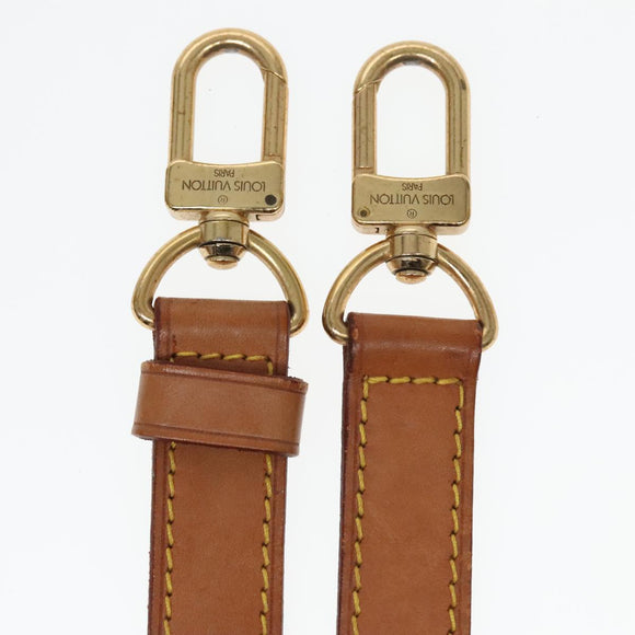 LOUIS VUITTON Adjustable Shoulder Strap Leather 36.6""-44.1"" Beige Auth 89383