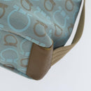 Salvatore Ferragamo Shoulder Bag Canvas Light Blue Gold Auth 89387-14
