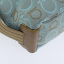 Salvatore Ferragamo Shoulder Bag Canvas Light Blue Gold Auth 89387-15