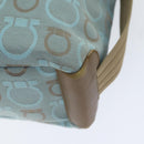 Salvatore Ferragamo Shoulder Bag Canvas Light Blue Gold Auth 89387-16