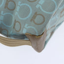 Salvatore Ferragamo Shoulder Bag Canvas Light Blue Gold Auth 89387-10