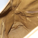 Salvatore Ferragamo Schoudertas Canvas Lichtblauw Goud Auth 89387-17