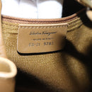 Salvatore Ferragamo Shoulder Bag Canvas Light Blue Gold Auth 89387-12