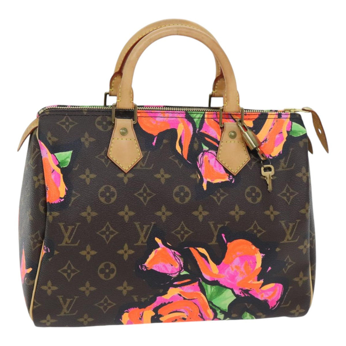 LOUIS VUITTON Monogram Rose Speedy 30 Hand Bag Orange Pink M48610 Auth 89406SA