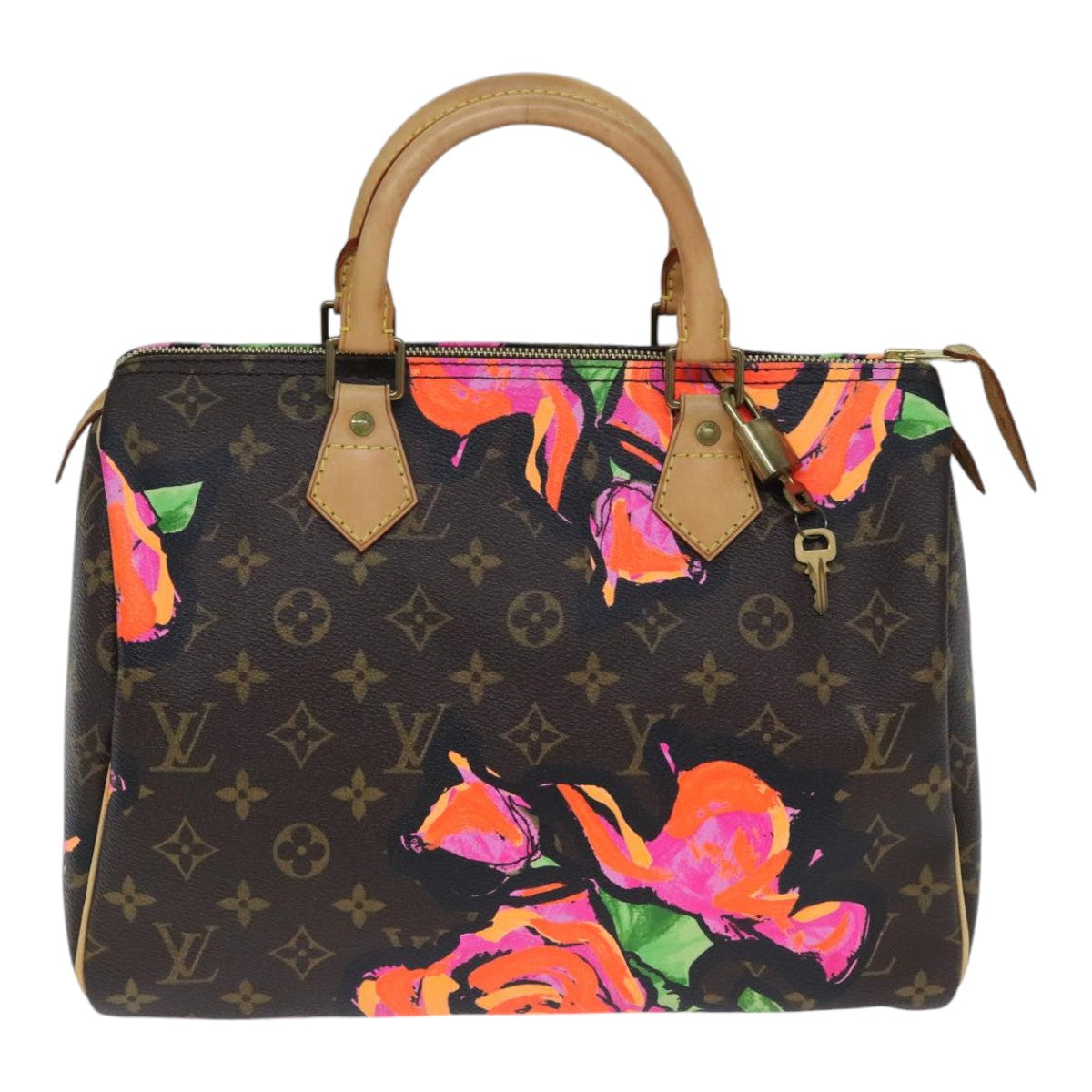 LOUIS VUITTON Monogram Rose Speedy 30 Hand Bag Orange Pink M48610 Auth 89406SA