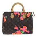 LOUIS VUITTON Monogram Rose Speedy 30 Hand Bag Orange Pink M48610 Auth 89406SAV-13
