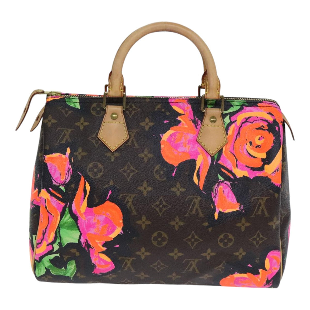LOUIS VUITTON Monogram Rose Speedy 30 Hand Bag Orange Pink M48610