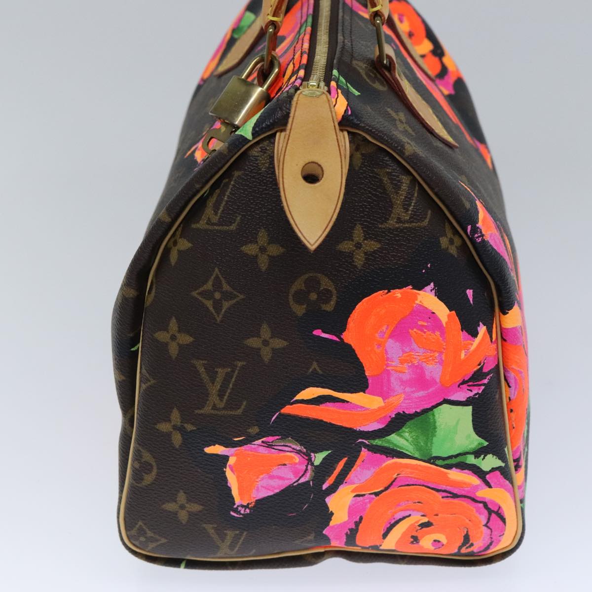 LOUIS VUITTON Monogram Rose Speedy 30 Hand Bag Orange Pink M48610 Auth 89406SA