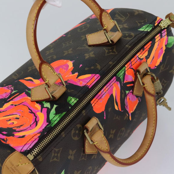 LOUIS VUITTON Monogram Rose Speedy 30 Hand Bag Orange Pink M48610 Auth 89406SAV