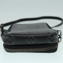 LOUIS VUITTON Monogram Eclipse Double Phone Pouch Gray M69534 LV Auth 89410-5