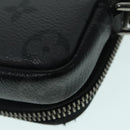 LOUIS VUITTON Monogram Eclipse Double Phone Pouch Gray M69534 LV Auth 89410-16