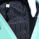 PRADA Triangle Shoulder Bag Leather Green Silver Auth 89412SM-18