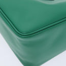 PRADA Triangle Shoulder Bag Leather Green Silver Auth 89412SM-7