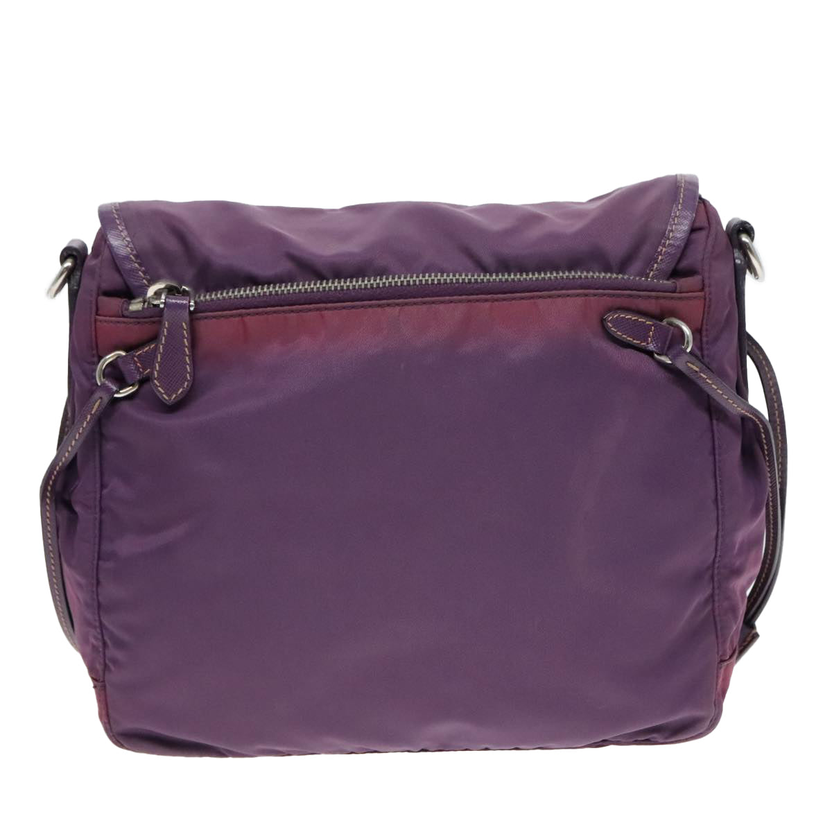 PRADA Shoulder Bag Nylon Purple Gold Auth 89419 - 0