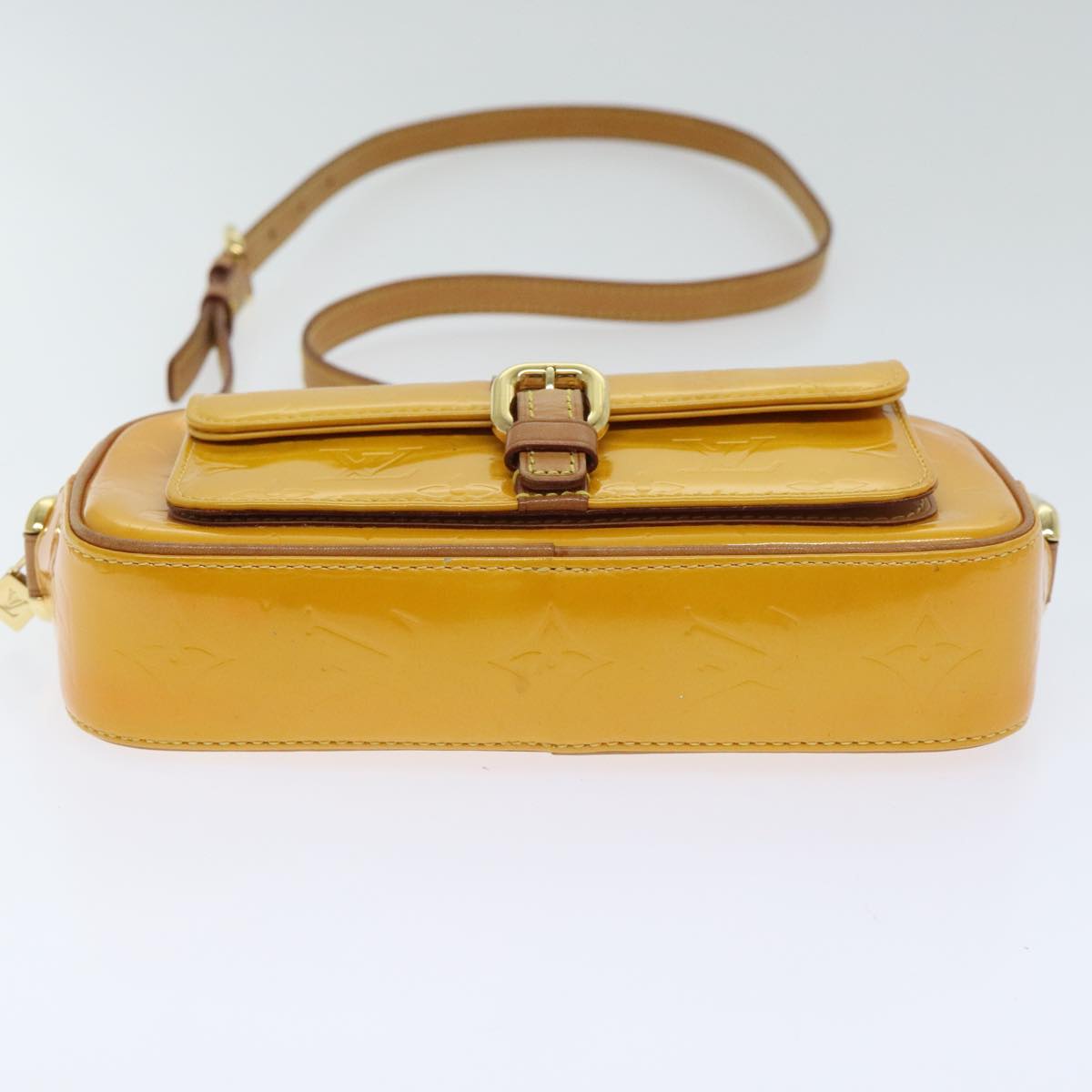 LOUIS VUITTON Monogram Vernis Christy MM Shoulder Bag Jaune M91108 Auth 89421