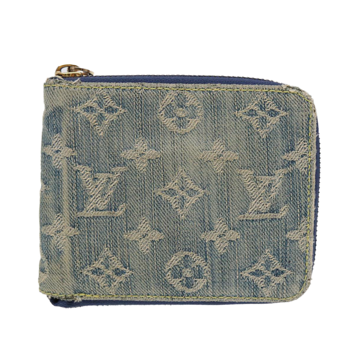 LOUIS VUITTON Monogram Denim Mini Zippy Wallet Wallet Blue M95342 LV Auth 89480 - 0