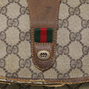 GUCCI GG Supreme Web Sherry Line Clutch Bag PVC Beige Red 89 01 031 Auth 89507-8