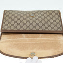 GUCCI GG Supreme Web Sherry Line Clutch Bag PVC Beige Red 89 01 031 Auth 89507-9