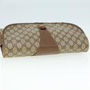 GUCCI GG Supreme Web Sherry Line Clutch Bag PVC Beige Red 89 01 031 Auth 89507-5