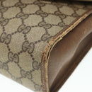 GUCCI GG Supreme Web Sherry Line Clutch Bag PVC Beige Red 89 01 031 Auth 89507-14