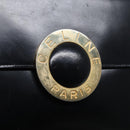 CELINE Shoulder Bag Leather Black Gold Auth 89545-9