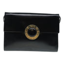 CELINE Shoulder Bag Leather Black Gold Auth 89545-13