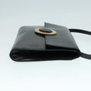 CELINE Shoulder Bag Leather Black Gold Auth 89545-3
