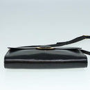 CELINE Shoulder Bag Leather Black Gold Auth 89545-5