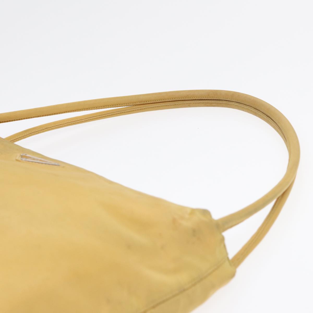 PRADA Tote Bag Nylon Yellow Silver Auth 89557