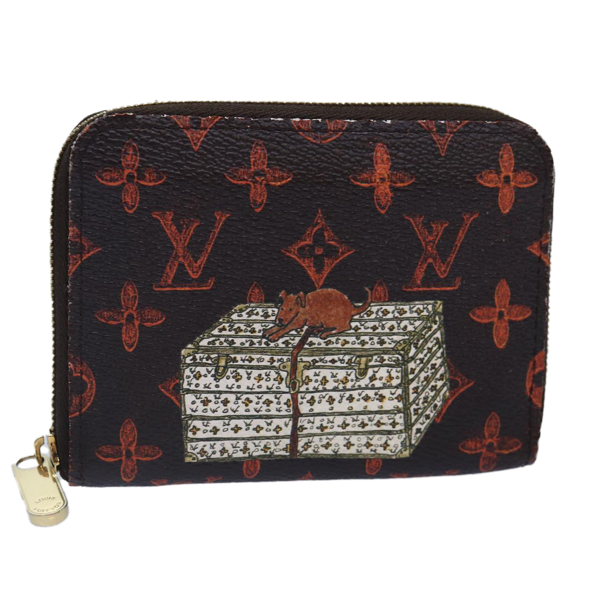 LOUIS VUITTON Catgram Cruise Collection Zippy Coin Purse Marron M63883 LV 89575