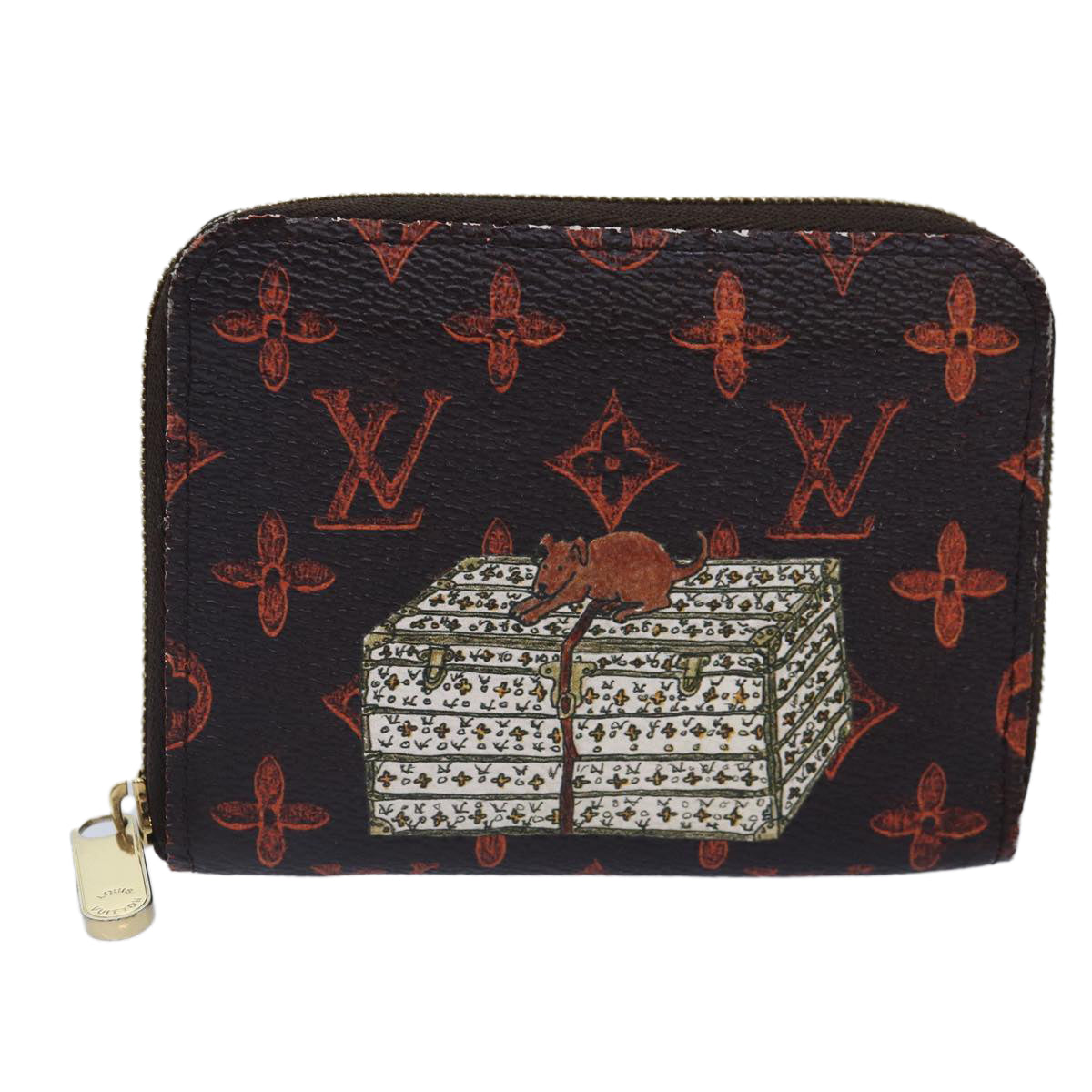 LOUIS VUITTON Catgram Cruise Collection Zippy Coin Purse Marron M63883 LV 89575