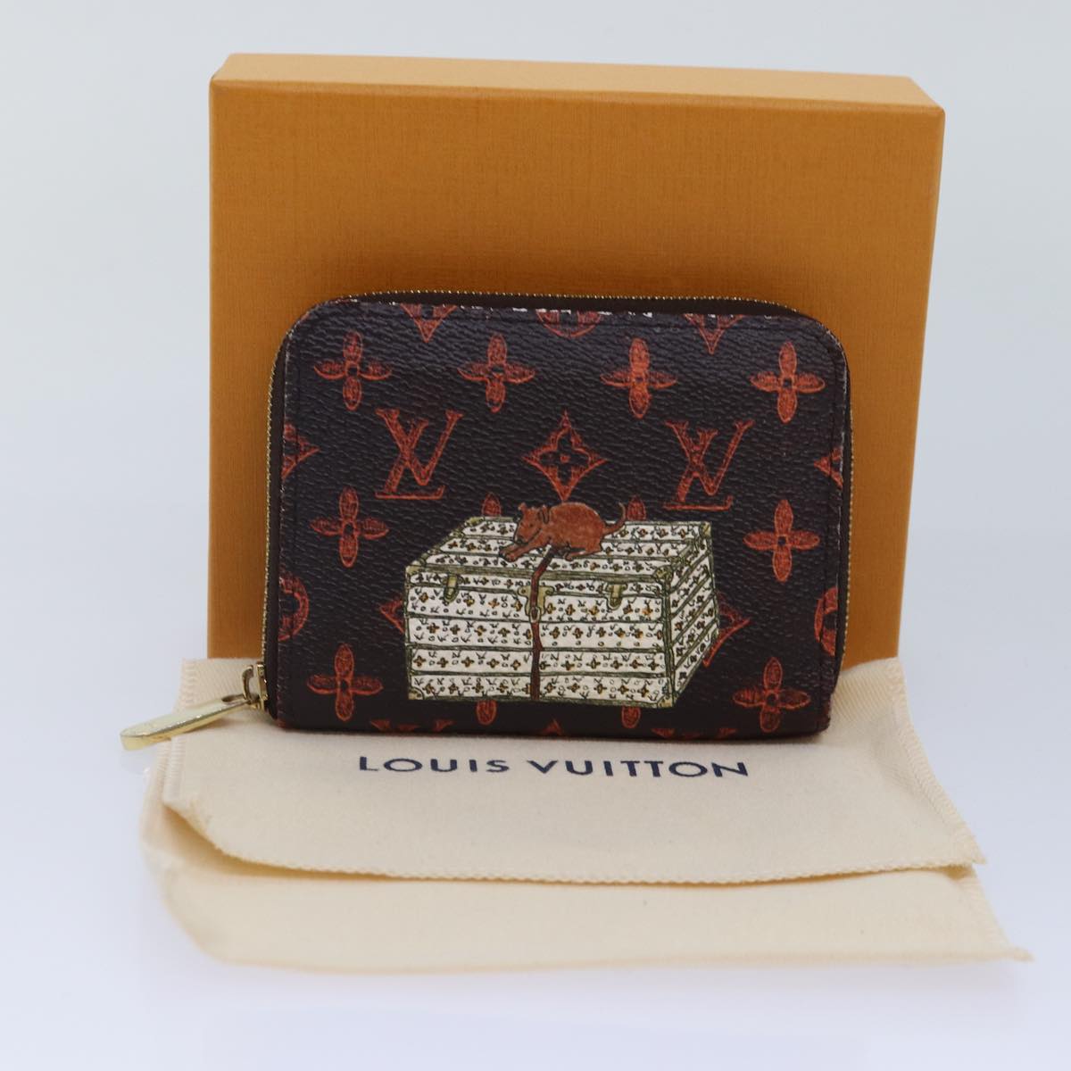 LOUIS VUITTON Catgram Cruise Collection Zippy Coin Purse Marron M63883 LV 89575