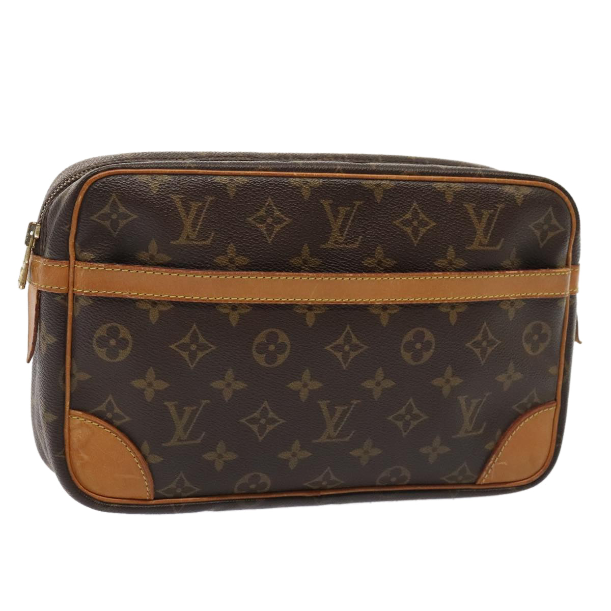 LOUIS VUITTON Monogram Compiegne 28 Clutch Bag M51845 LV Auth 89582