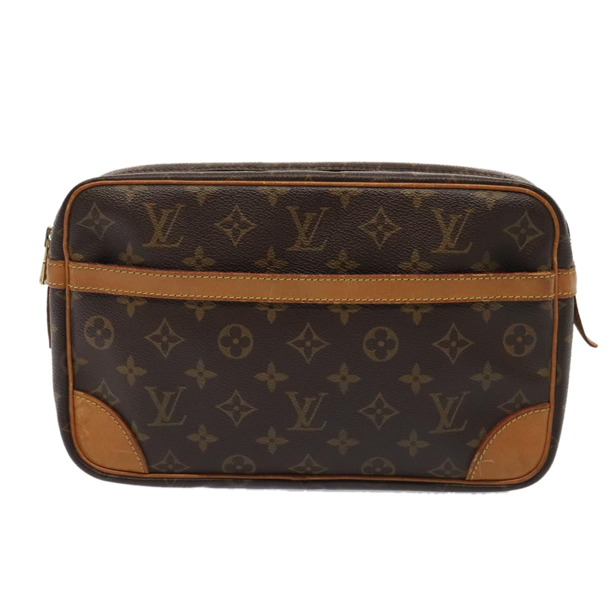 LOUIS VUITTON Monogram Compiegne 28 Clutch Bag M51845 LV Auth 89582