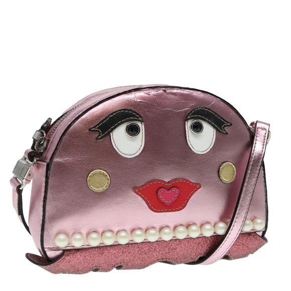 GUCCI Schultertasche Leder Rosa Silber 550756 Auth 89608