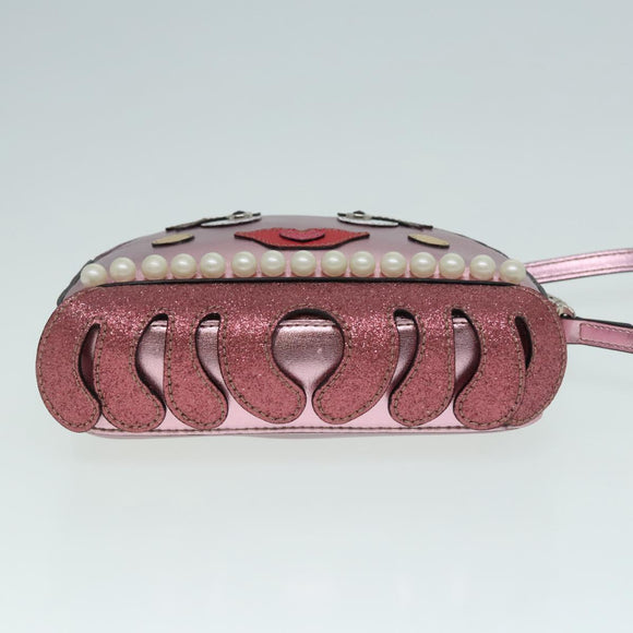 GUCCI Schultertasche Leder Rosa Silber 550756 Auth 89608