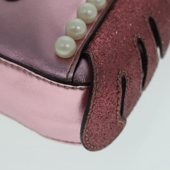 GUCCI Schultertasche Leder Rosa Silber 550756 Auth 89608