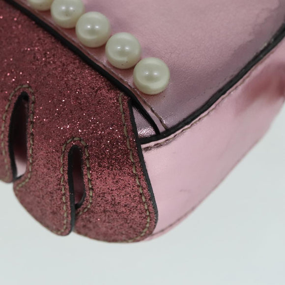 GUCCI Schultertasche Leder Rosa Silber 550756 Auth 89608