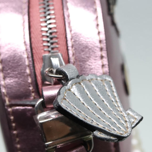 GUCCI Schultertasche Leder Rosa Silber 550756 Auth 89608