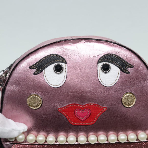 GUCCI Schultertasche Leder Rosa Silber 550756 Auth 89608