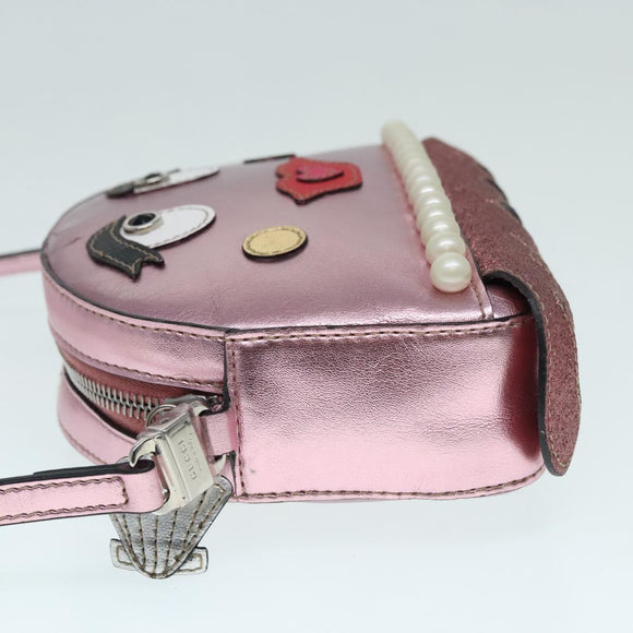 GUCCI Schultertasche Leder Rosa Silber 550756 Auth 89608