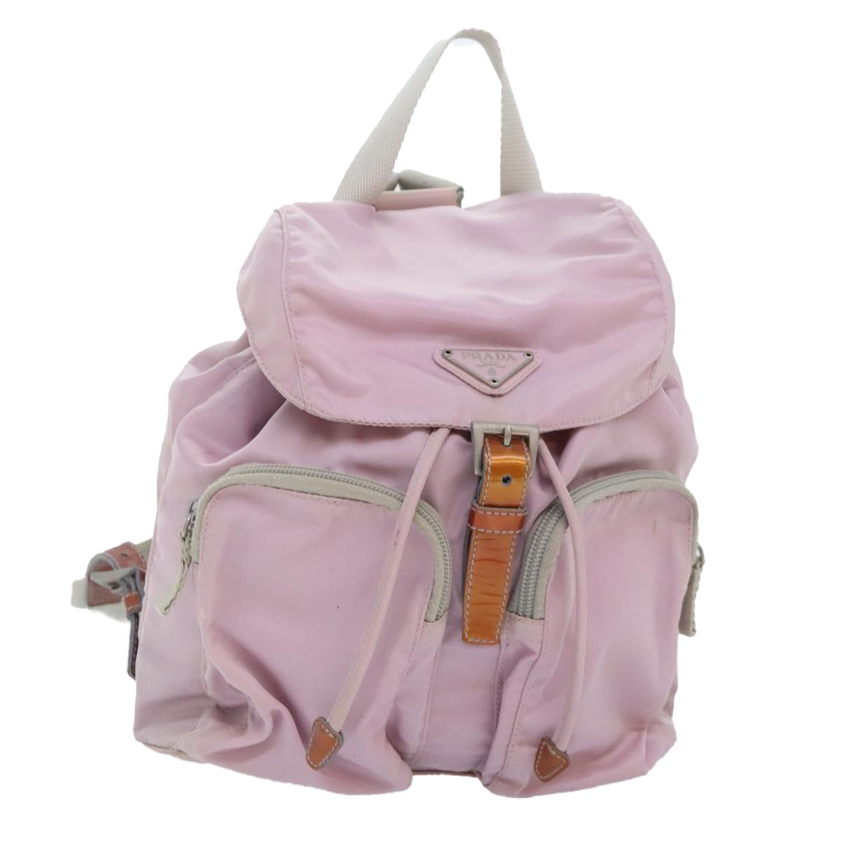 PRADA Backpack Nylon Pink Silver Auth 89617